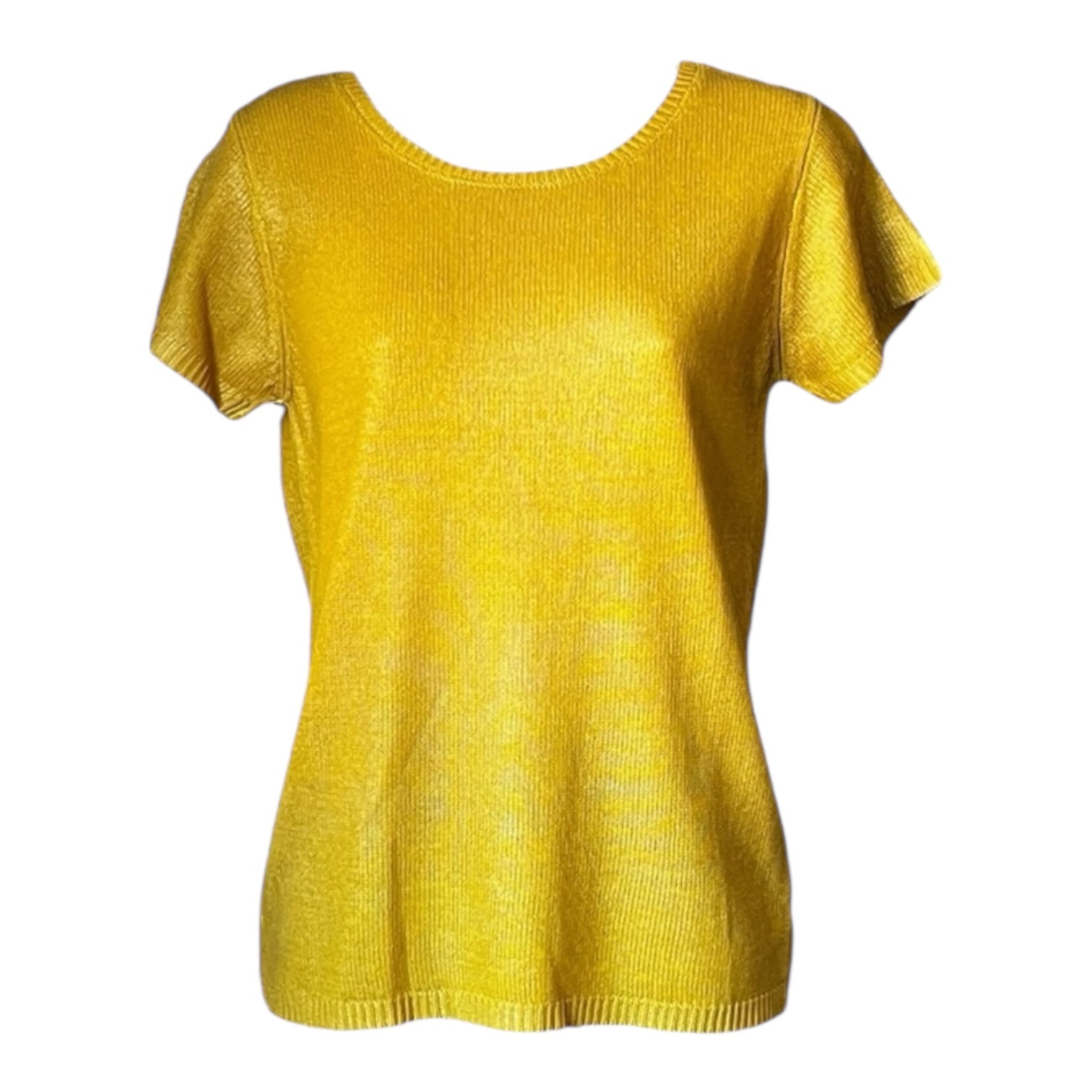 Majestic Filatures Gold Silk Knit Metallic T-Shirt Jumper – Sz 1 (S)