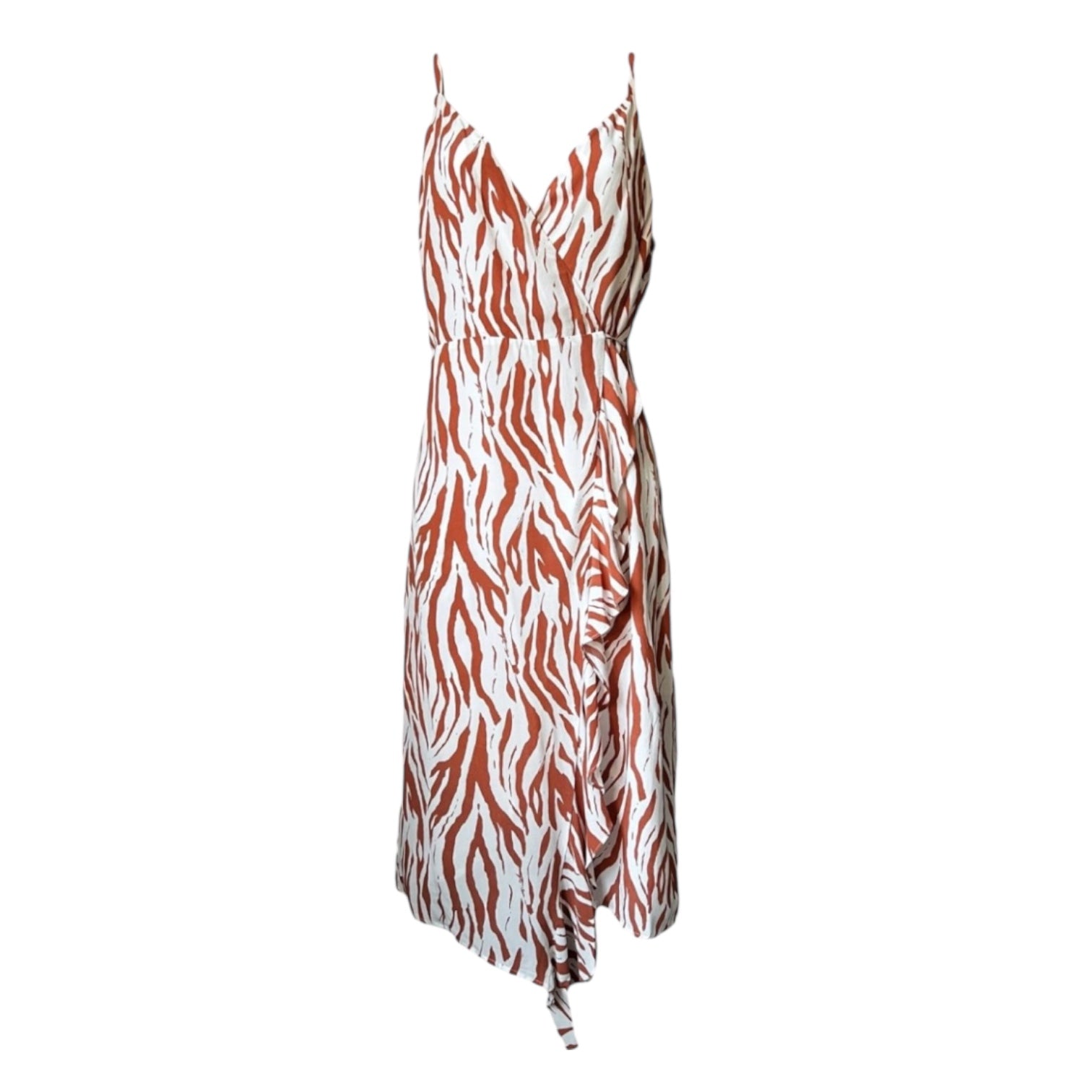Rails Zebra Print Wrap Midi Dress – Rayon, Size S – pre-loved