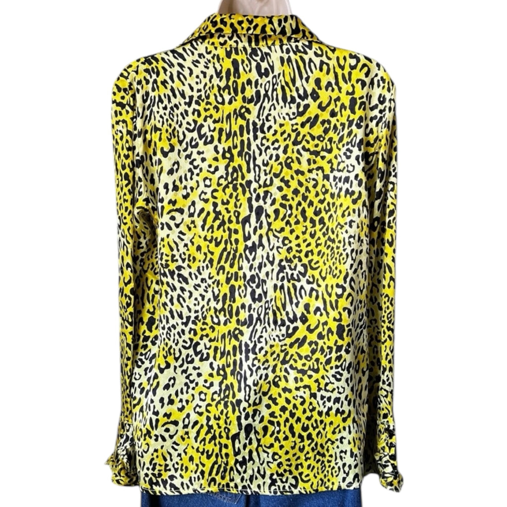 Baum Und Pferdgarten Silk Frill Cuff Blouse – Leopard Print, EU38