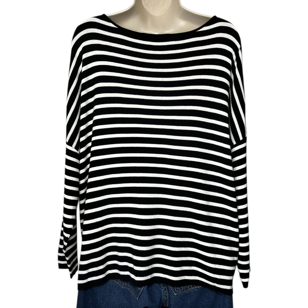 MaxMara Weekend Black & White Striped Knit Jumper – M/L