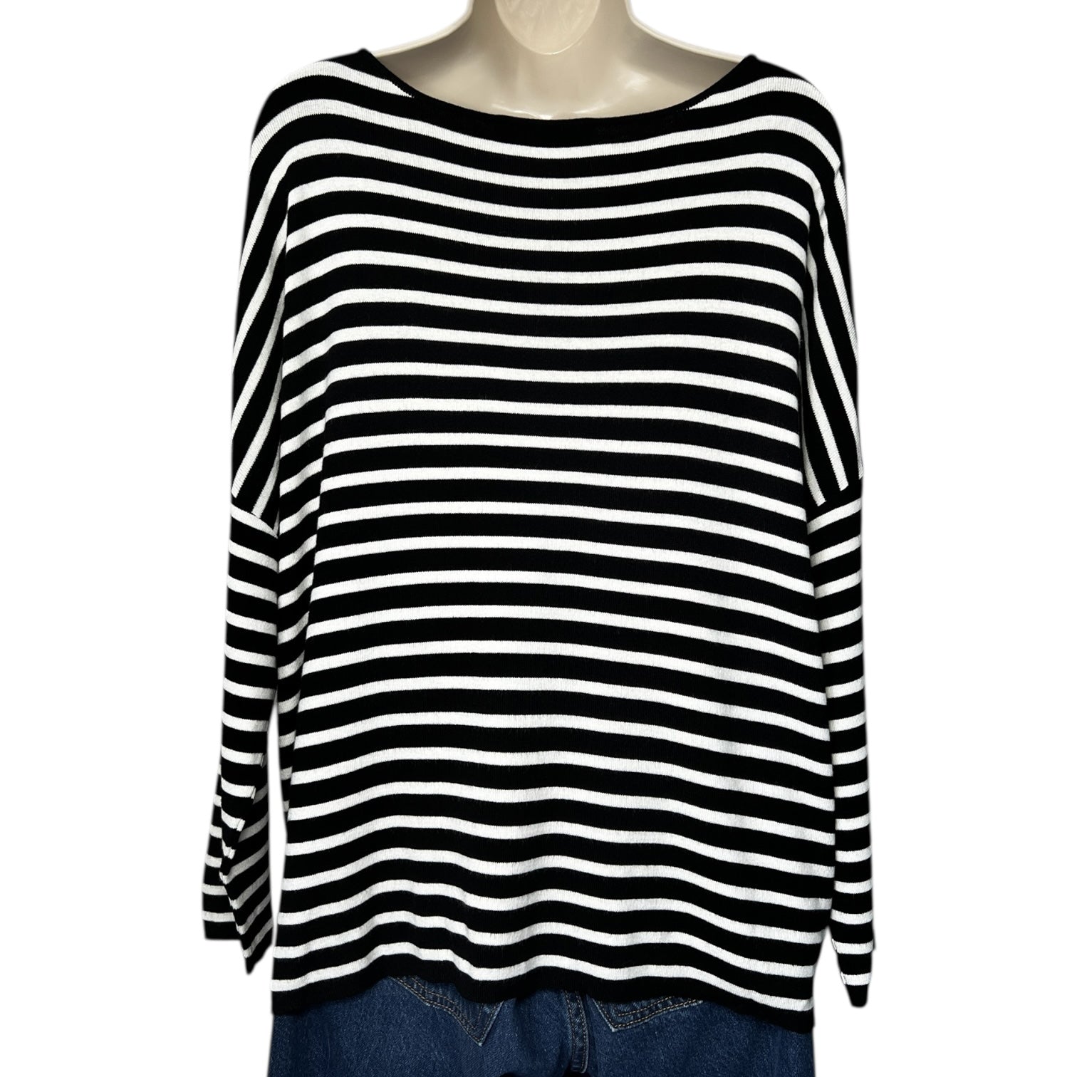 MaxMara Weekend Black & White Striped Knit Jumper – M/L