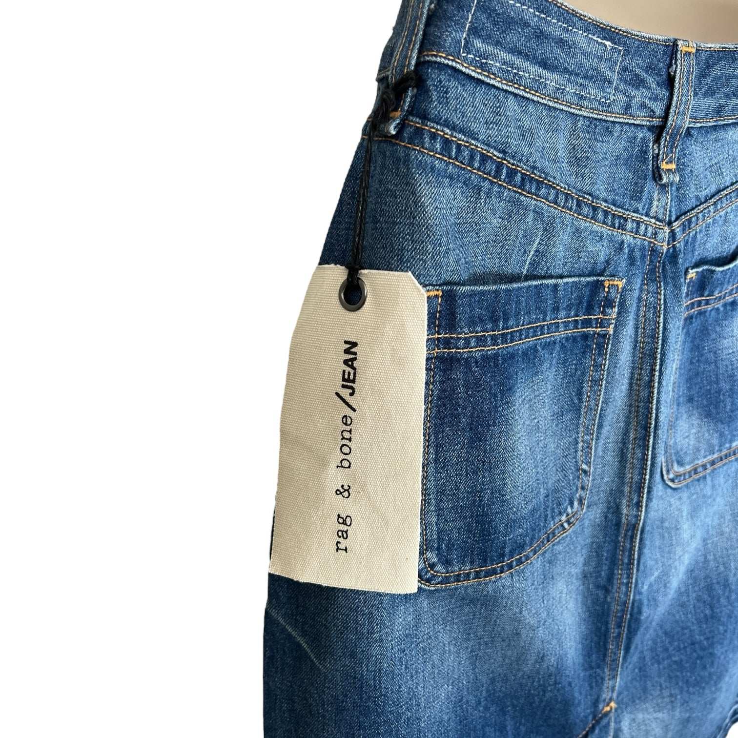 Rag & Bone Denim Mini Skirt – Patch Pockets, High Waisted, W25 – pre-loved