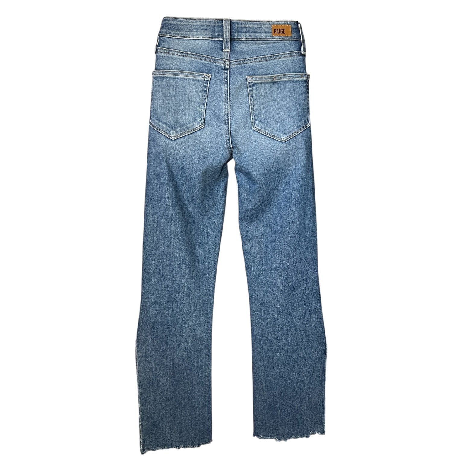 Paige Pieced Colette Crop Flare Jeans – Two-Tone Denim, Size 25
