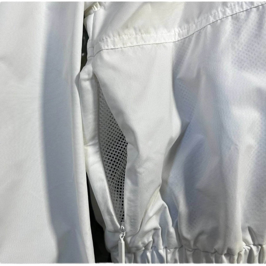 G. Label by Goop White Nylon High-Neck Crop Jacket – Relaxed Fit, Athleisure, Size M – pre-loved