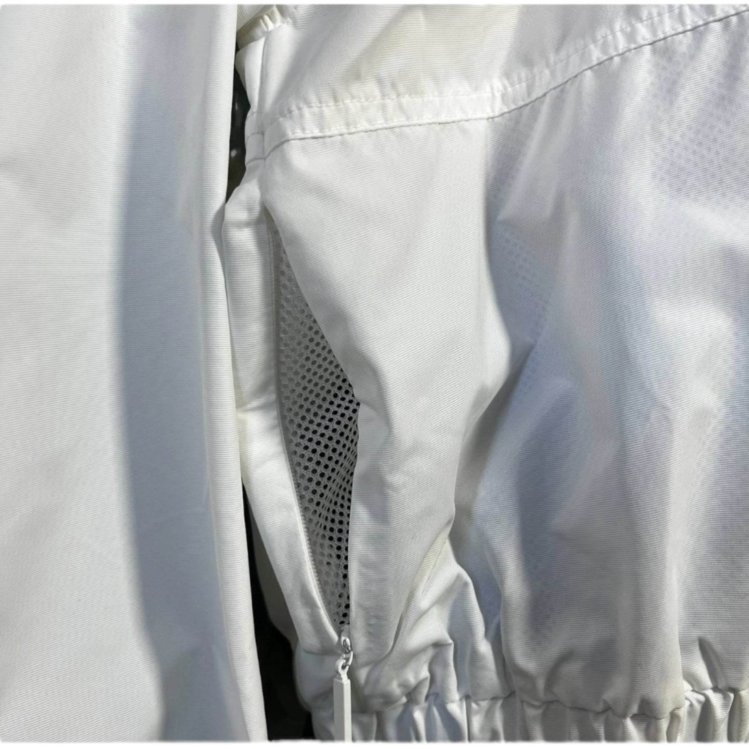 G. Label by Goop White Nylon High-Neck Crop Jacket – Relaxed Fit, Athleisure, Size M – pre-loved