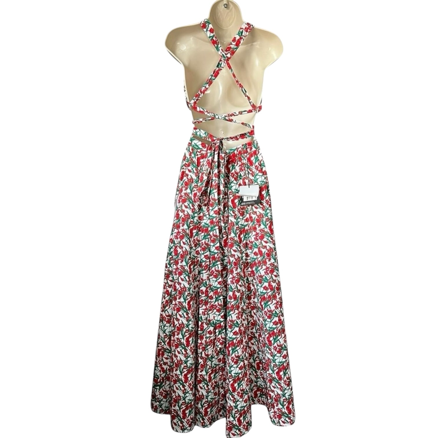 Philosophy di Lorenzo Serafini Tulip Print Maxi Skirt – High Waist Cotton A-Line, UK10