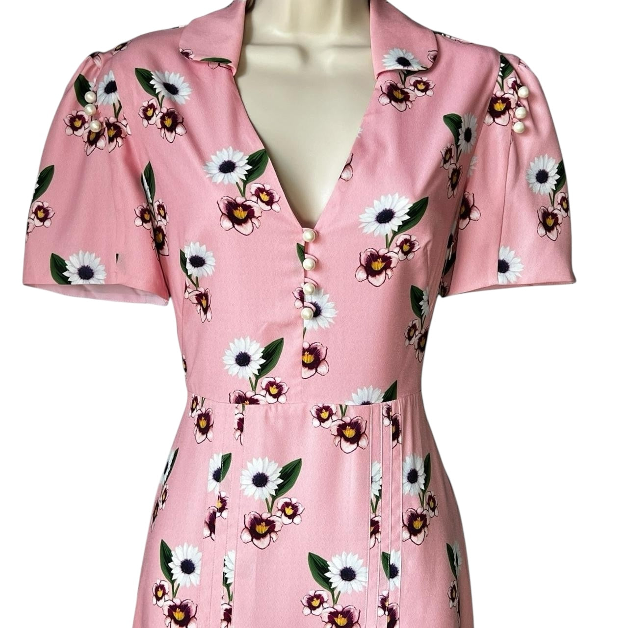 Borgo De Nor Adelaide Pink Floral Midi Dress – UK8