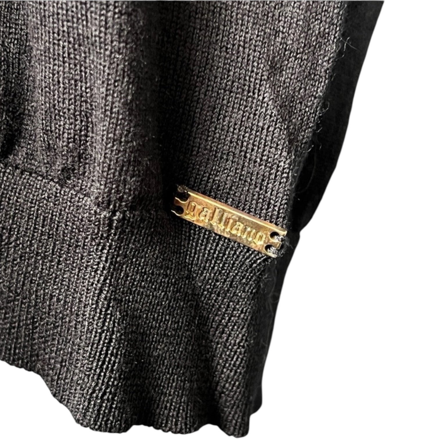 Vintage John Galliano Wool Knit Jumper Dress – Embellished, Size M – pre-loved