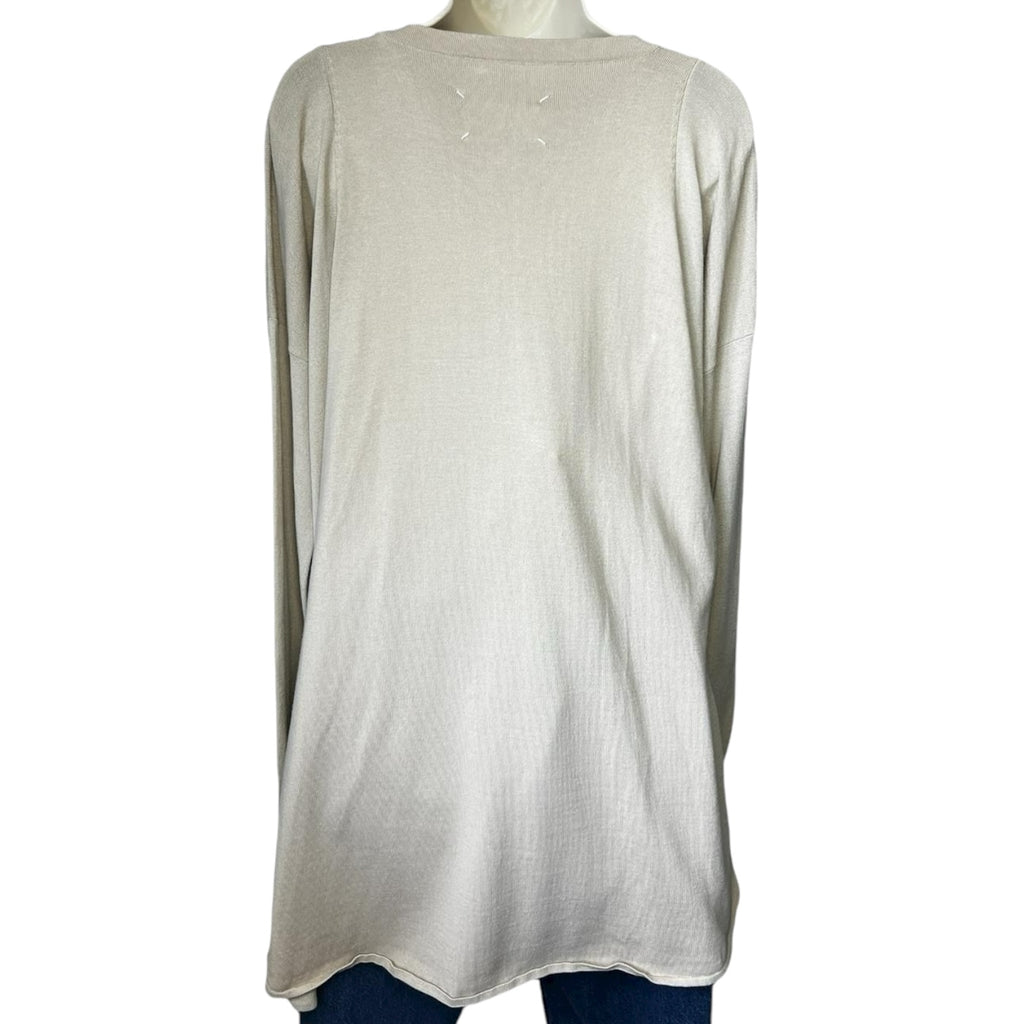 Maison Margiela Neutral Longline Relaxed Cardigan – Side Zip, M