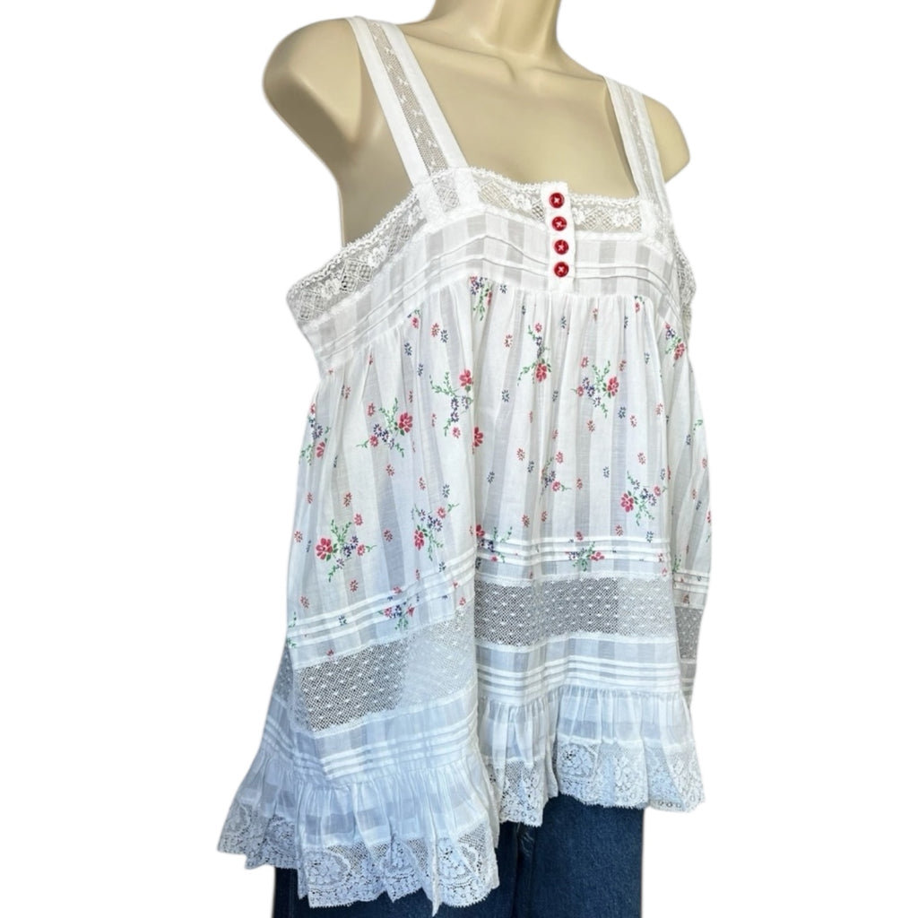 HIGH Use by Claire Campbell Floral Lace Cotton Top - IT42 (UK10)