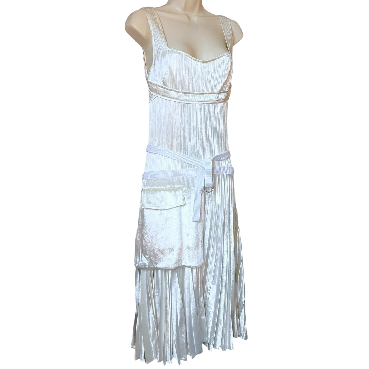 Victoria Beckham Silk Velvet Bustier Midi Dress – UK10