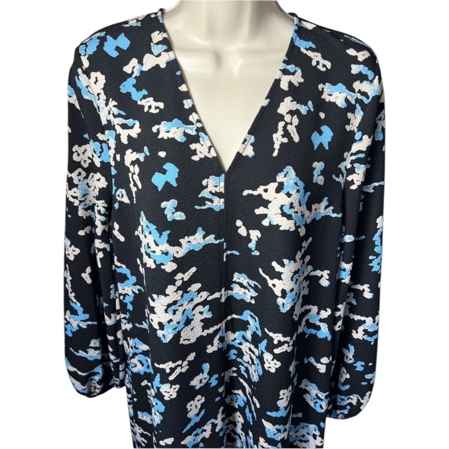 Stine Goya Wallpaper Print Mini Dress – V-Neck, Puff Sleeves, XS – pre-loved