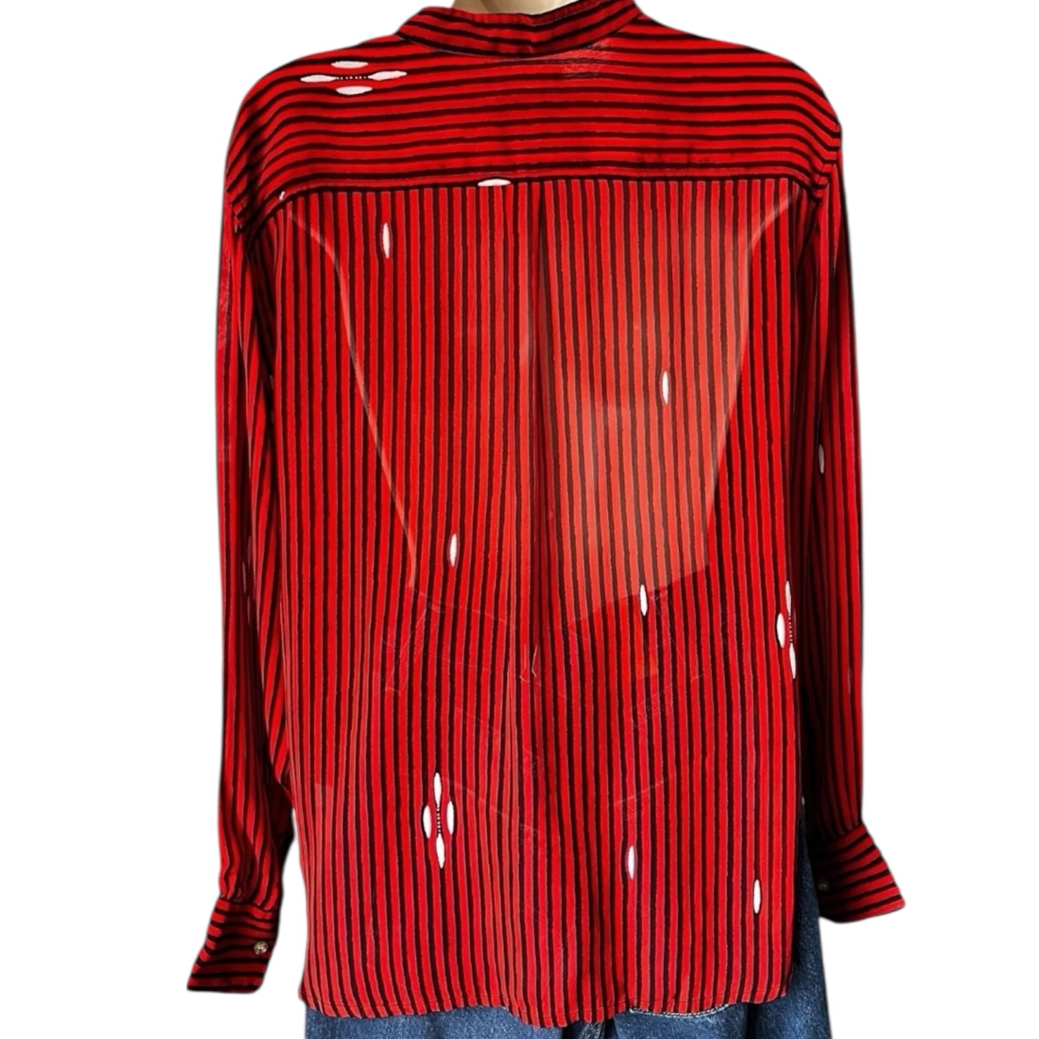 Isabel Marant Étoile Striped Voile Bib Blouse – Oversized Sheer Shirt, FR36 – pre-loved