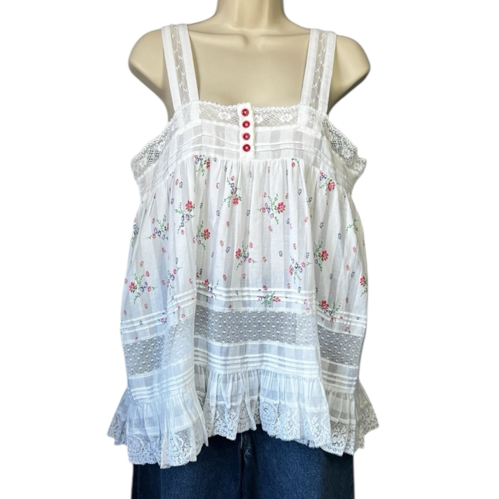 HIGH Use by Claire Campbell Floral Lace Cotton Top - IT42 (UK10)