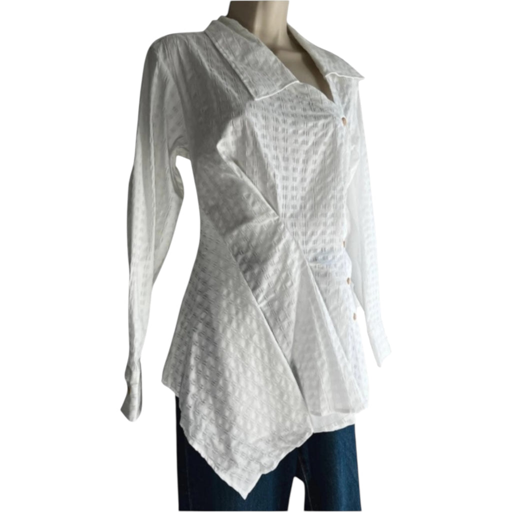 Palmer//Harding White Asymmetric Button-Down Shirt – UK 6 – pre-loved