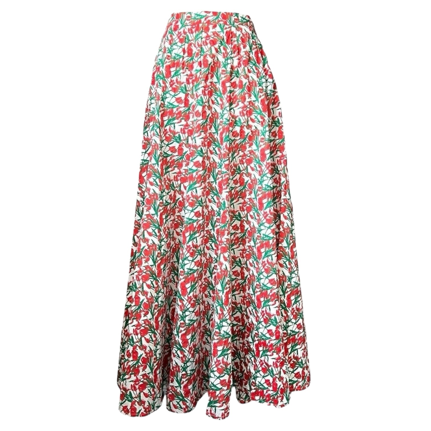 Philosophy di Lorenzo Serafini Tulip Print Maxi Skirt – High Waist Cotton A-Line, UK10