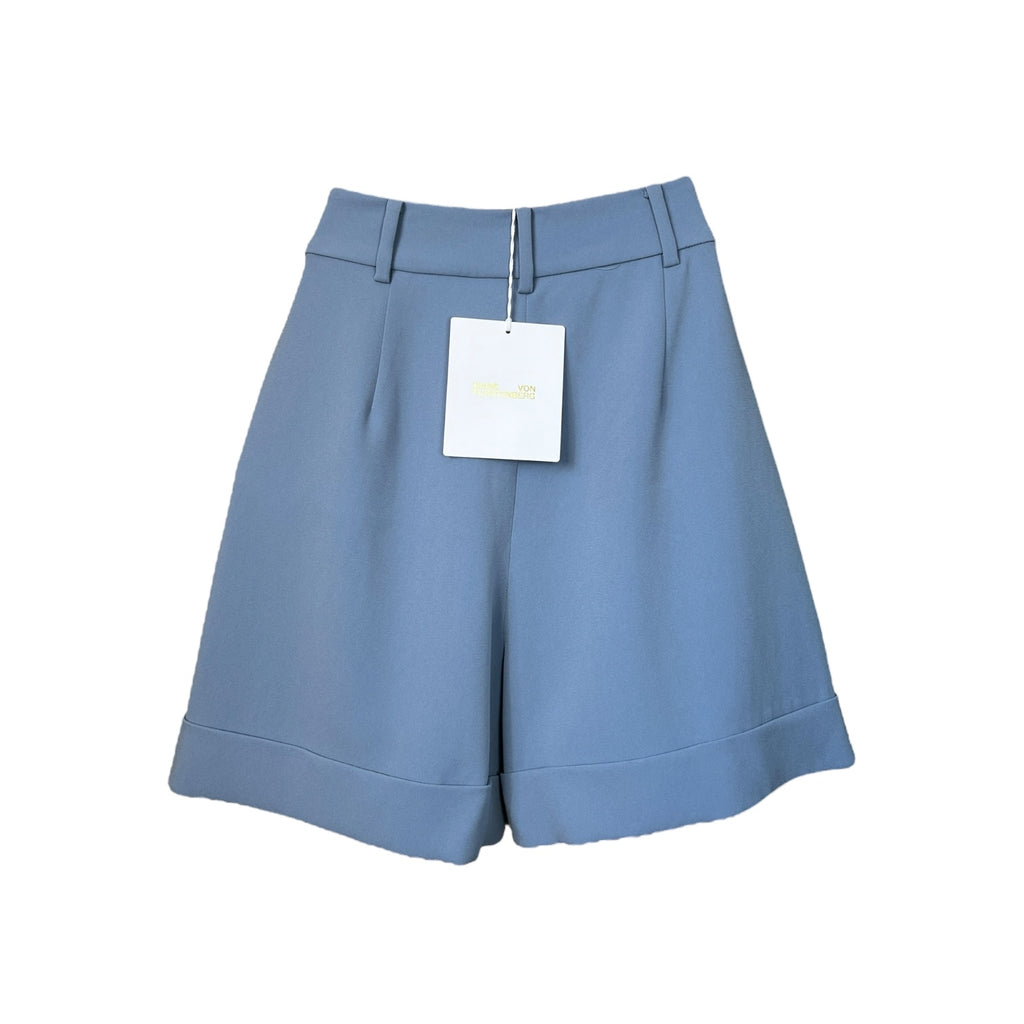 Diane Von Furstenberg High Waisted Crepe Pleated Classic Shorts - US4