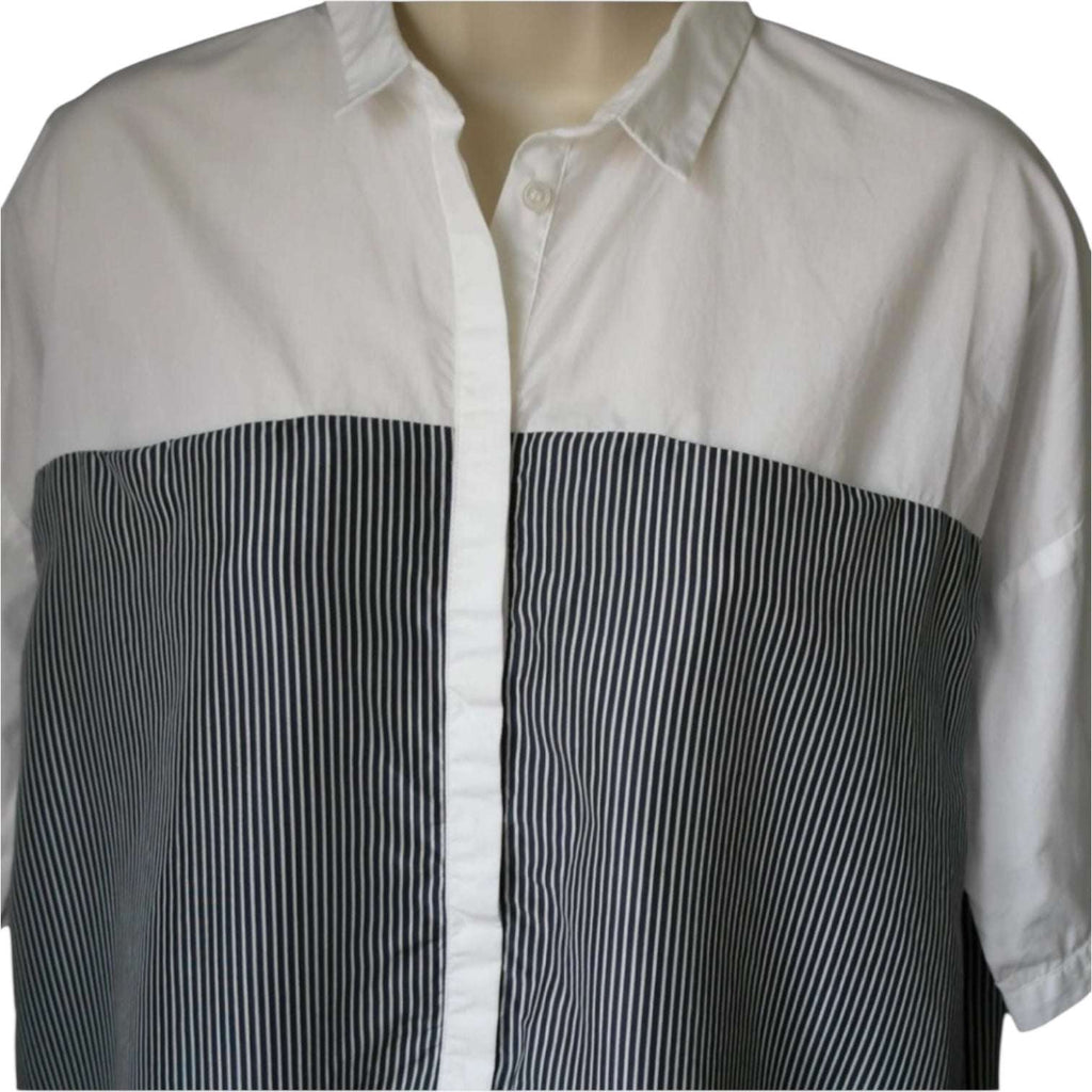 MaxMara Weekend Silk Cotton Striped Shirt – Relaxed Fit, UK10 – pre-loved