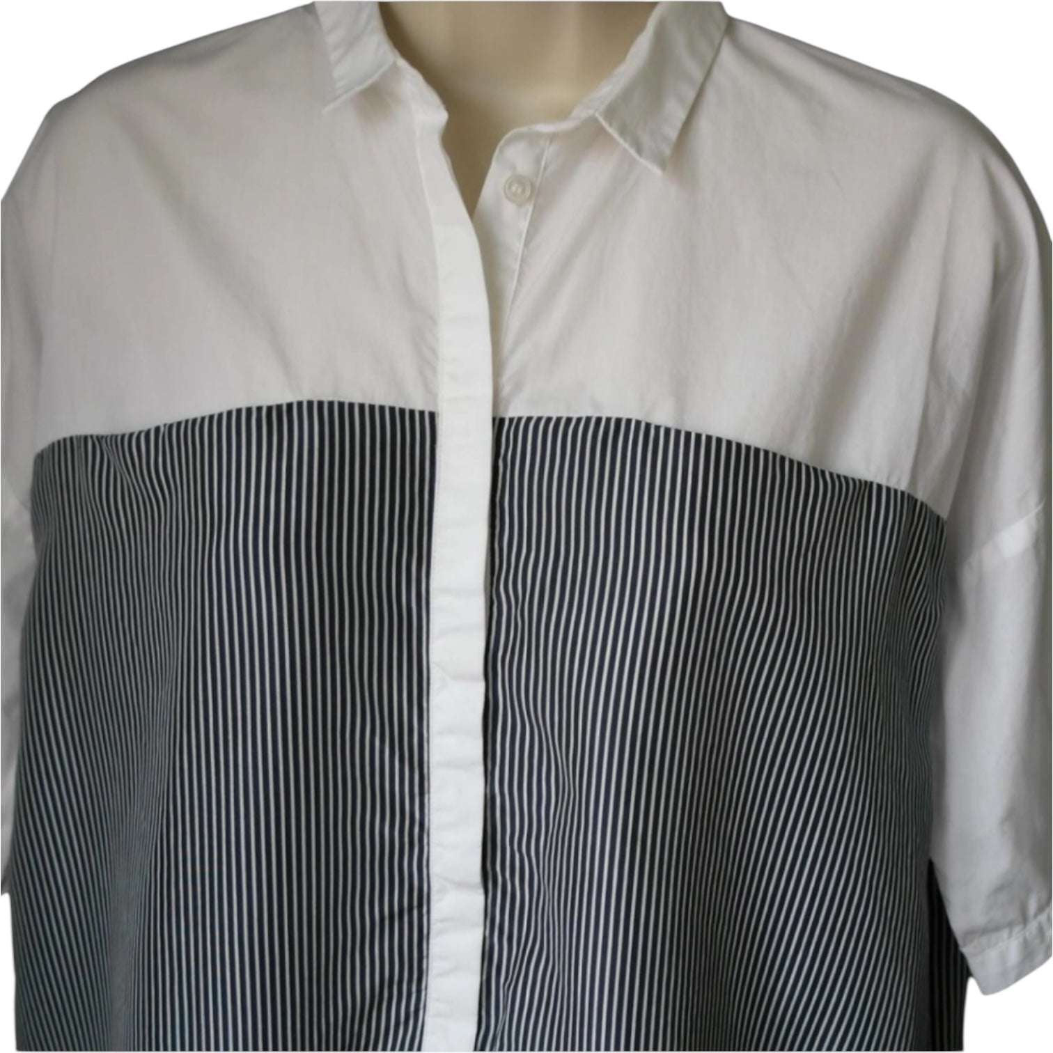 MaxMara Weekend Silk Cotton Striped Shirt – Relaxed Fit, UK10 – pre-loved