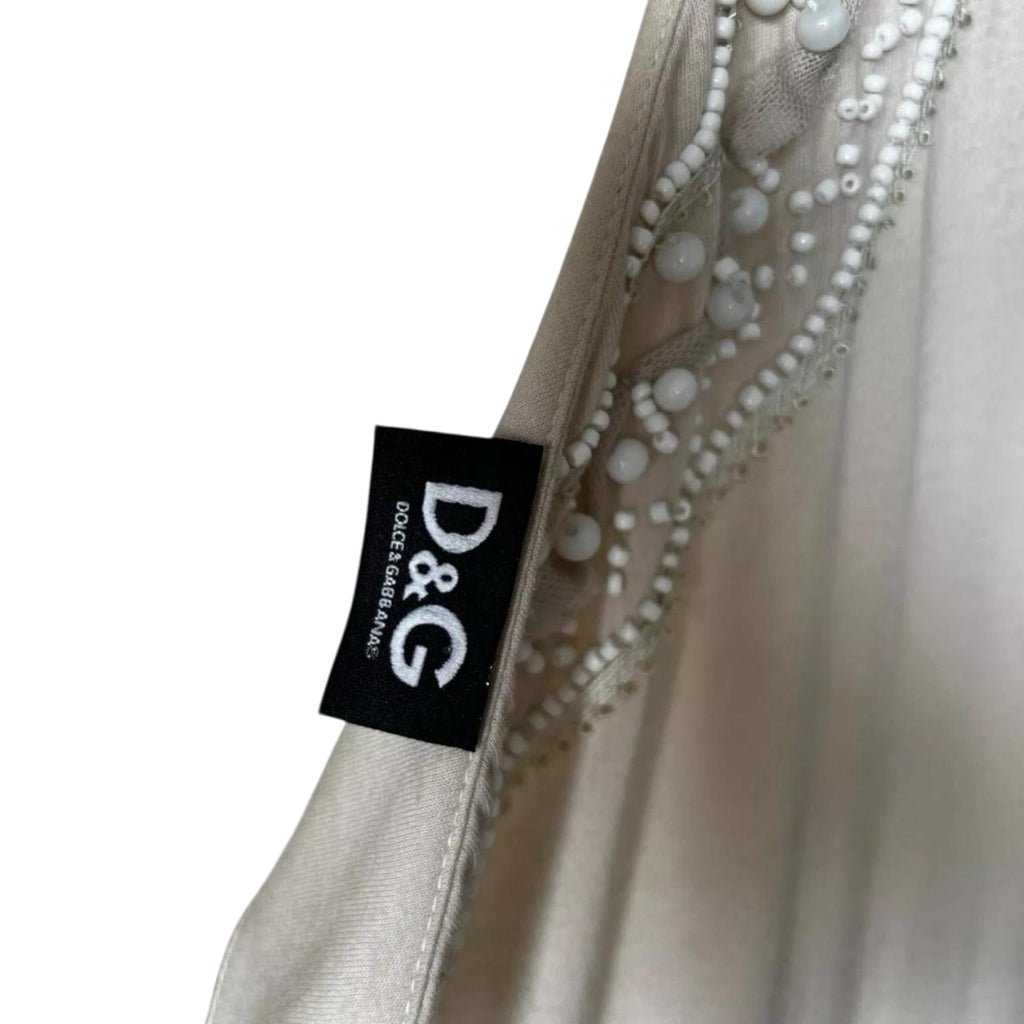 Vintage D&G Dolce & Gabbana Beaded Fringe Top – One Shoulder, IT42