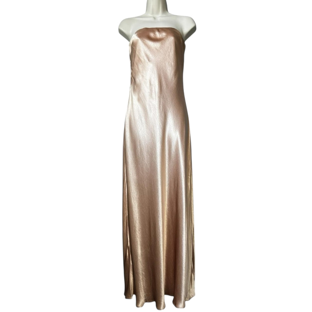 Bec + Bridge Moon Dance Strapless Bias-Cut Maxi Dress – Rose Gold, UK12