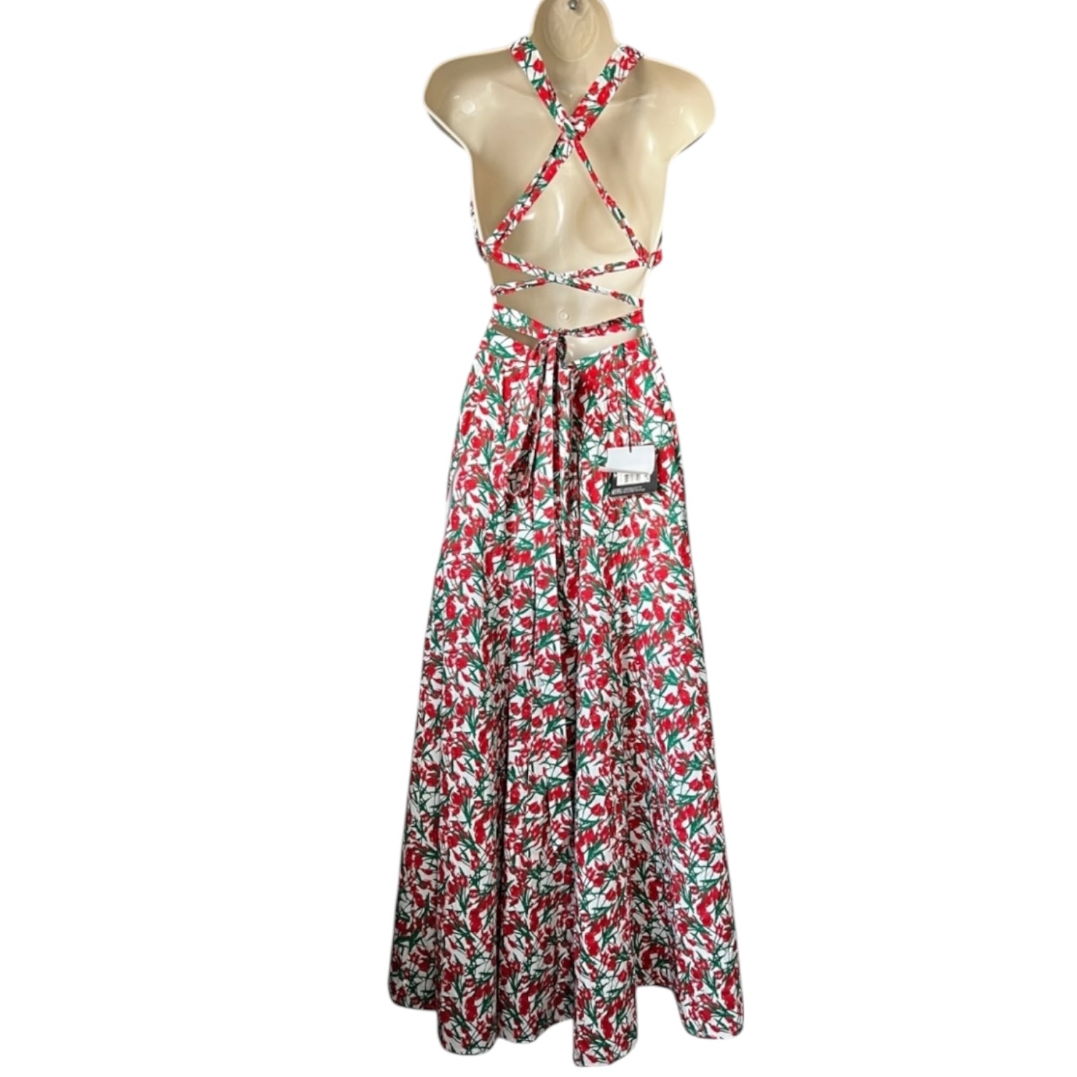 Philosophy Di Lorenzo Serafini Halter Open-Back Top – Floral Tulip, UK10 – pre-loved