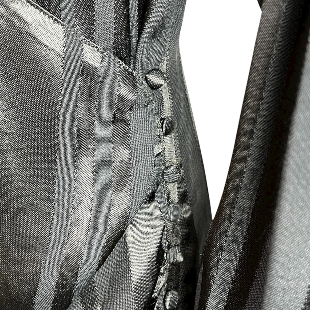 Anine Bing Black Satin-Jacquard Wrap Mini Dress – M