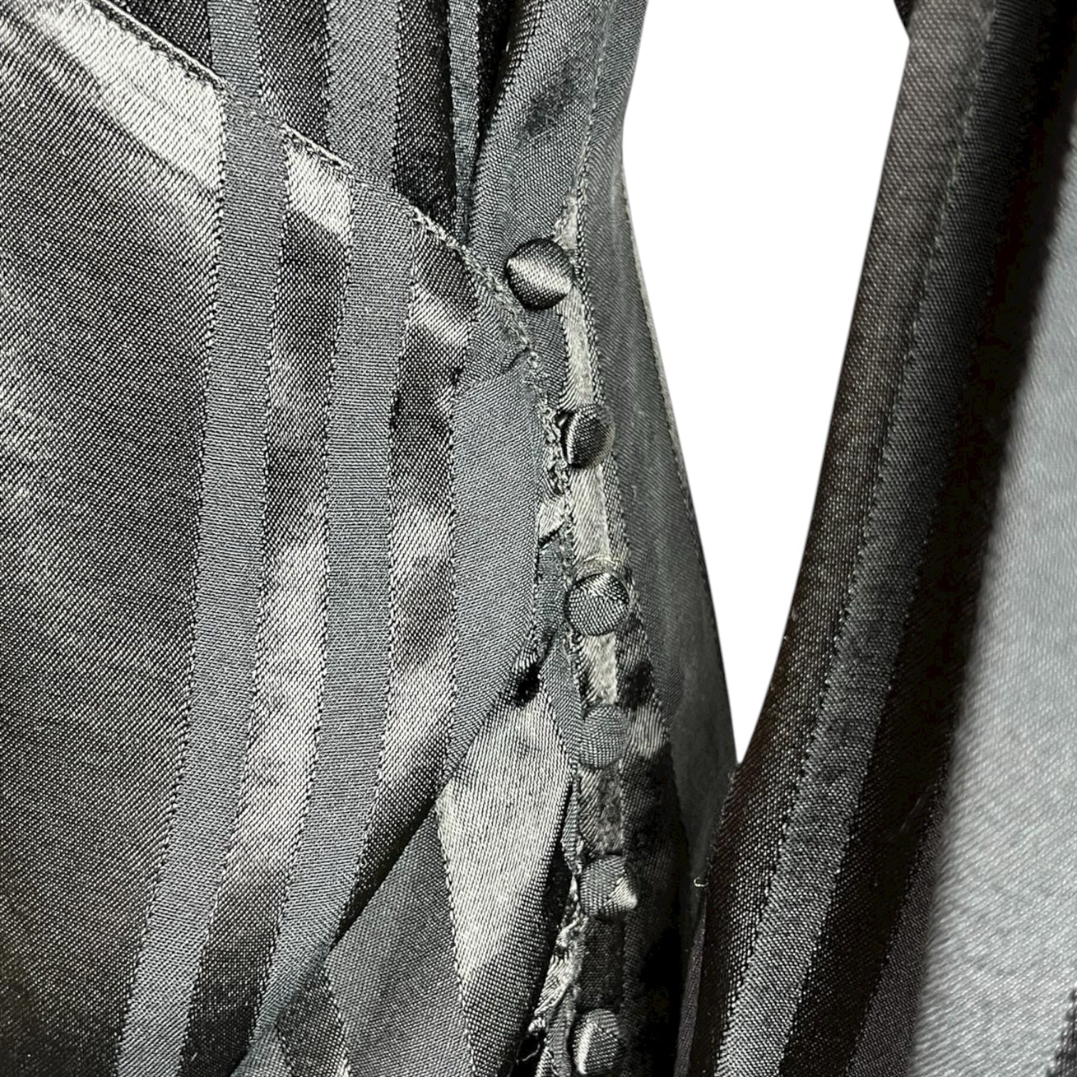 Anine Bing Black Satin-Jacquard Wrap Mini Dress – M