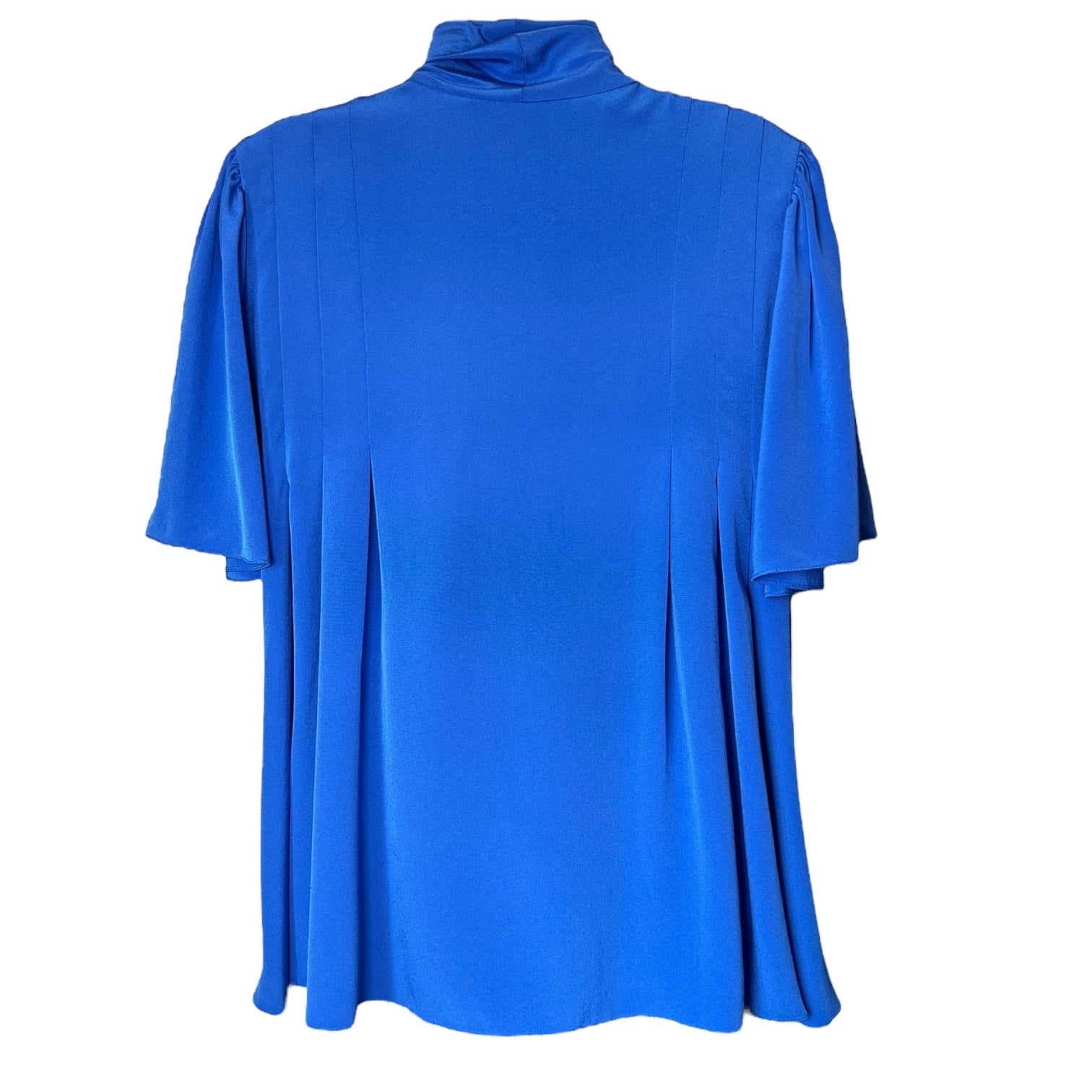 Diane von Furstenberg Silk Blouse – Pussybow V Neckline, Short Sleeve, US4 – pre-loved