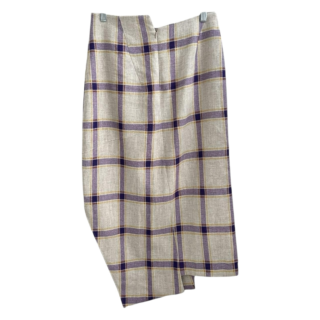 Rejina Pyo Kristine Linen Check Midi Skirt – Asymmetrical, UK12