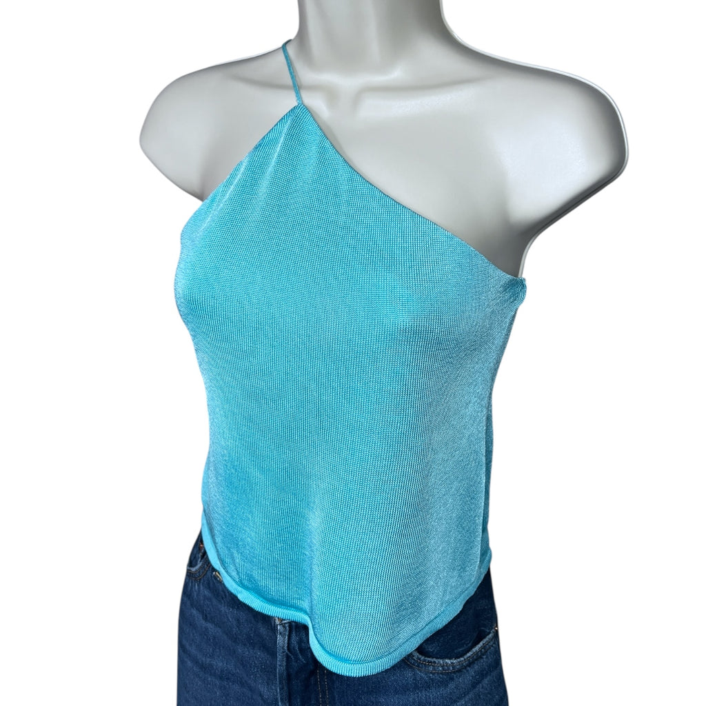 GAUGE81 Beja One-Shoulder Mesh Top – Asymmetric Open Back, XS