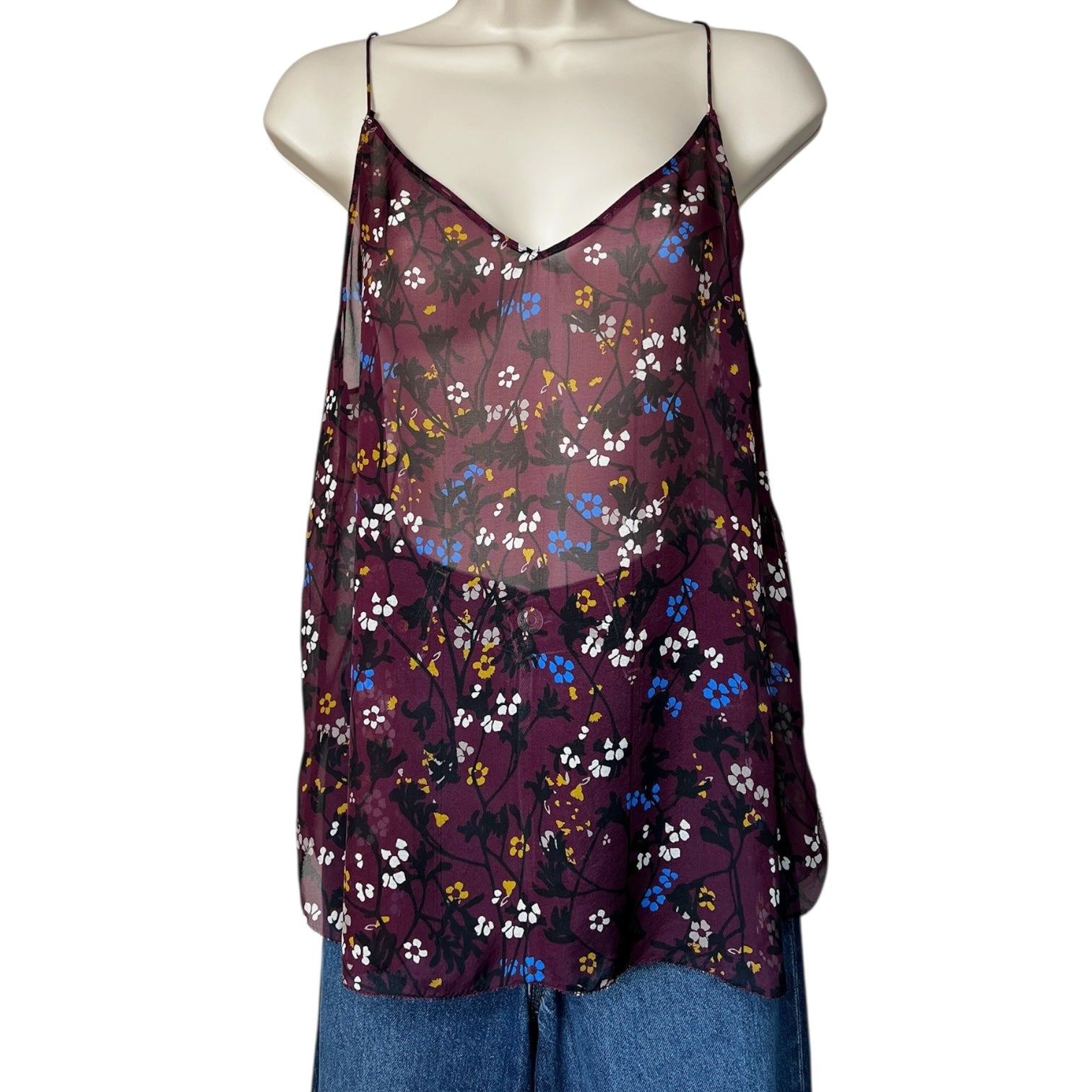 Dorothee Schumacher Floral Silk Camisole Top - Shee, sz 4 (UK12)
