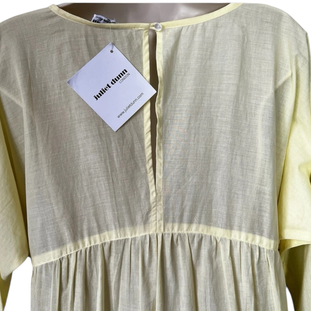 Juliet Dunn Embroidered Batwing Dress – Mini, Cotton, Size 1 (UK8)