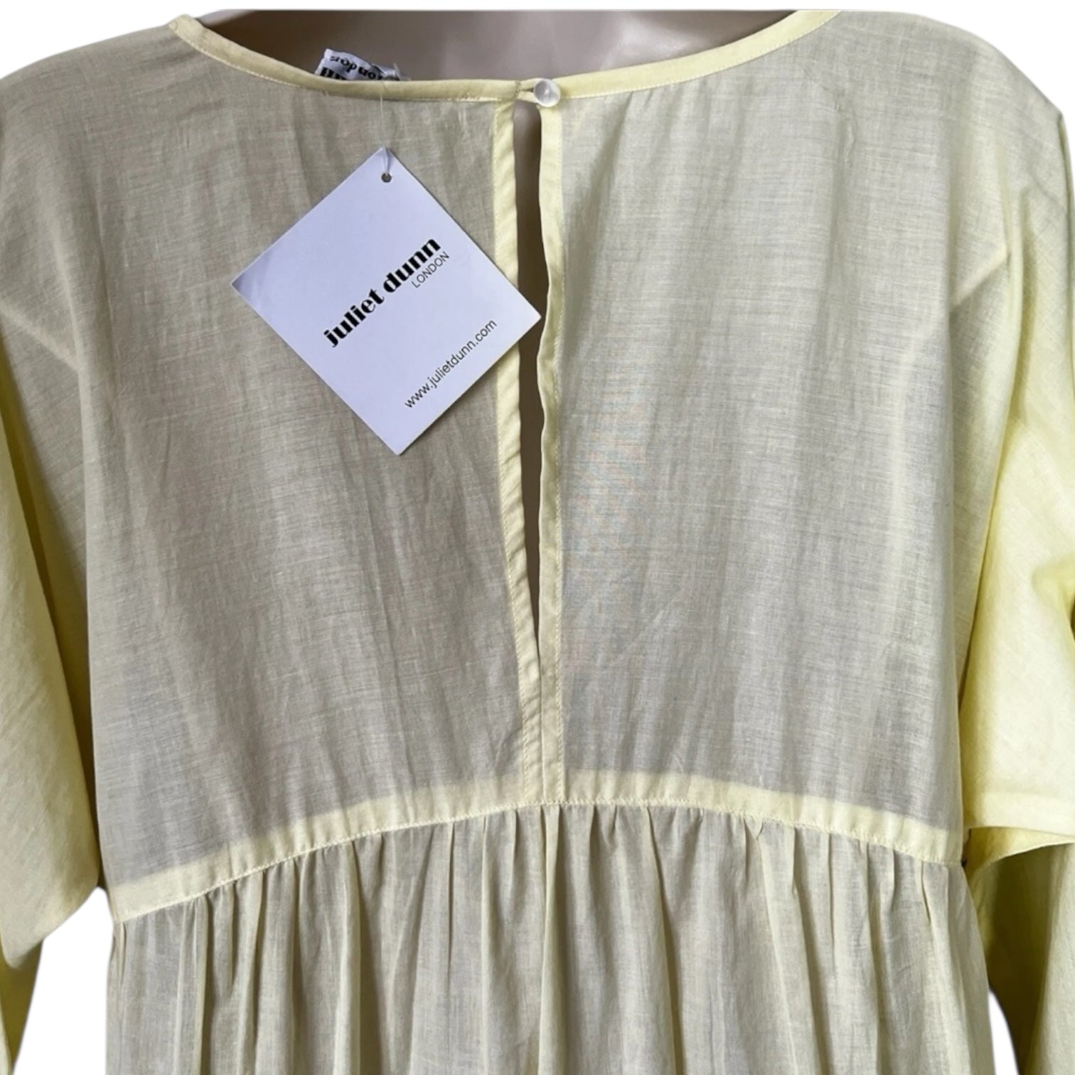 Juliet Dunn Embroidered Batwing Dress – Mini, Cotton, Size 1 (UK8)
