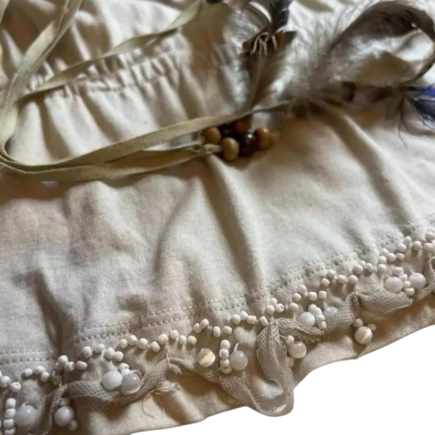 Vintage D&G Dolce & Gabbana Beaded Fringe Top – One Shoulder, IT42