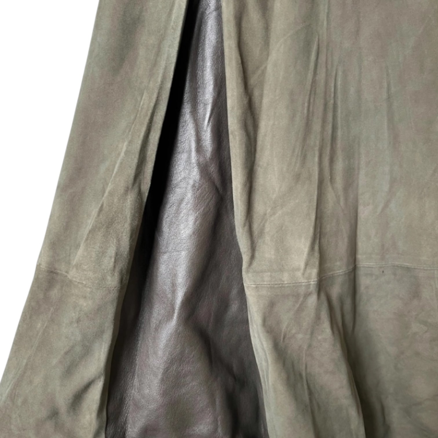 BLK DNM Suede Dress – Midi, Khaki, Size S – pre-loved