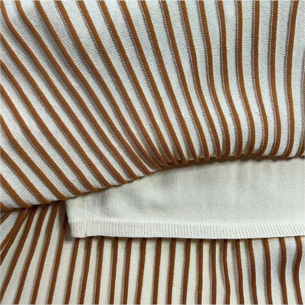 Nicholas Ribbed Knit Gradient Midi Skirt – Neutral Ombre Flare, Size XS – pre-loved