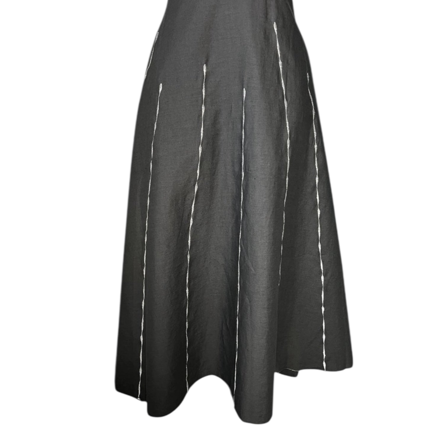 Bottega Veneta Linen Embroidered Midi Dress – Circle Skirt, IT42 (UK10)