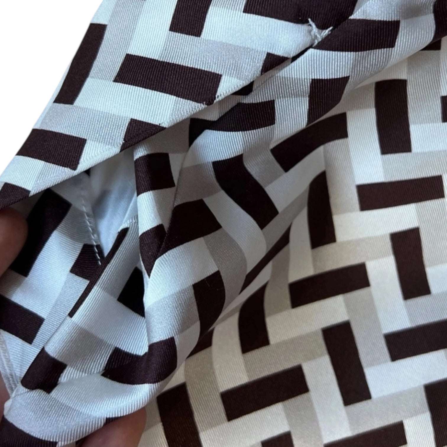 MaxMara Silk Wide-Leg Trousers – Retro Geometric Print, Lounge-Chic Pyjama Style, UK 14 – pre-loved