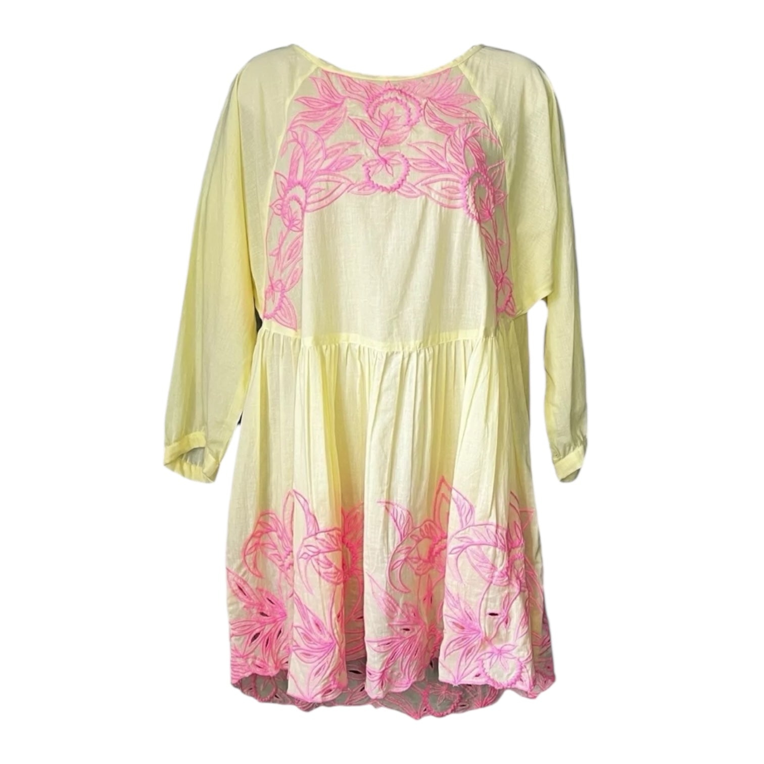 Juliet Dunn Embroidered Batwing Dress – Mini, Cotton, Size 1 (UK8)