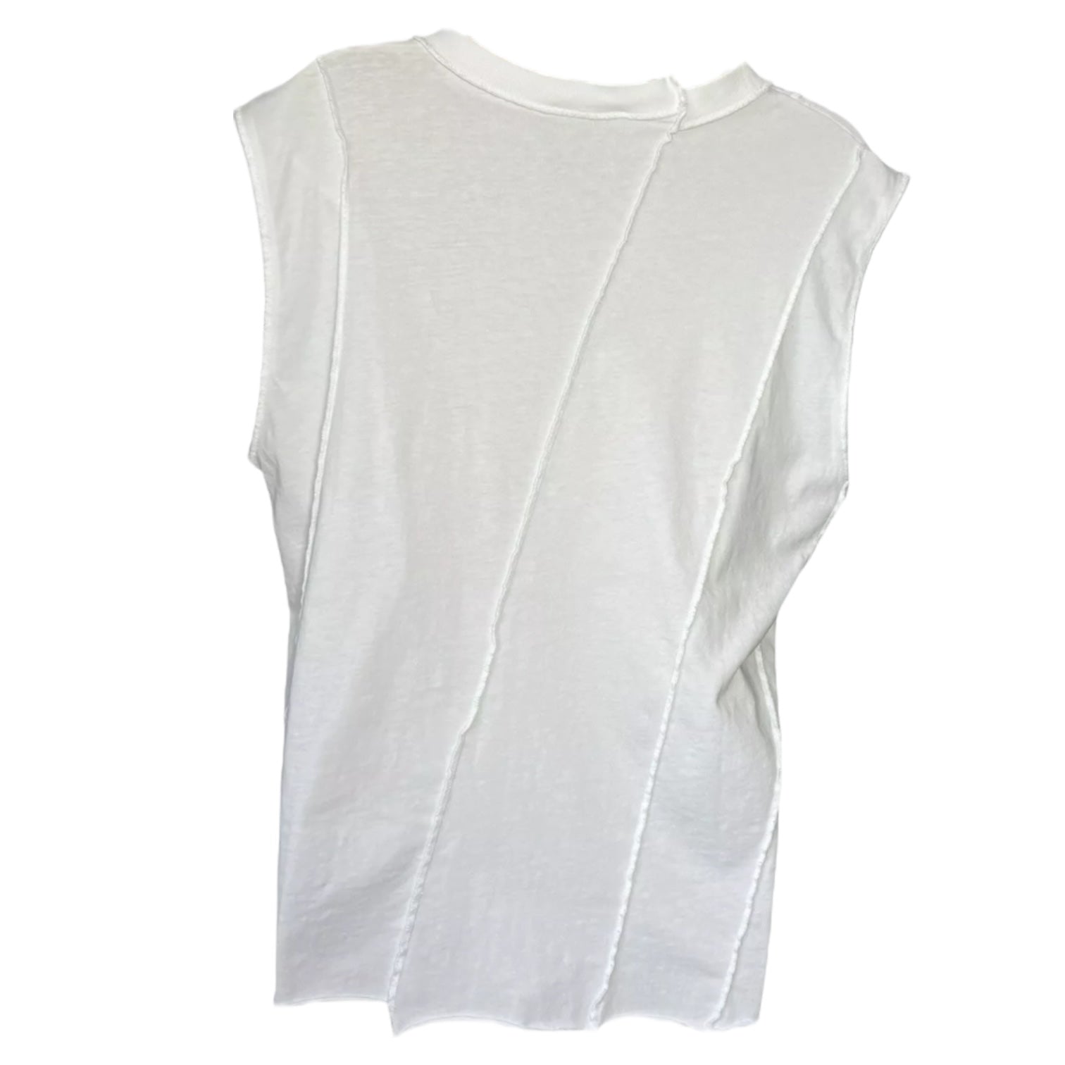 Aries Offset Vest – Deconstructed Temple Print Cotton Top, Size L