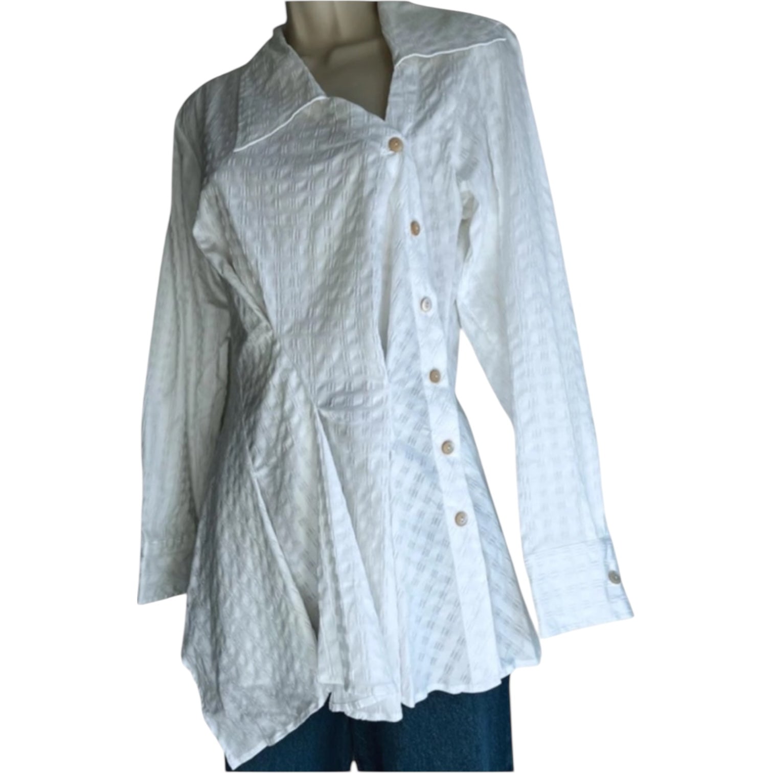 Palmer//Harding White Asymmetric Button-Down Shirt – UK 6 – pre-loved