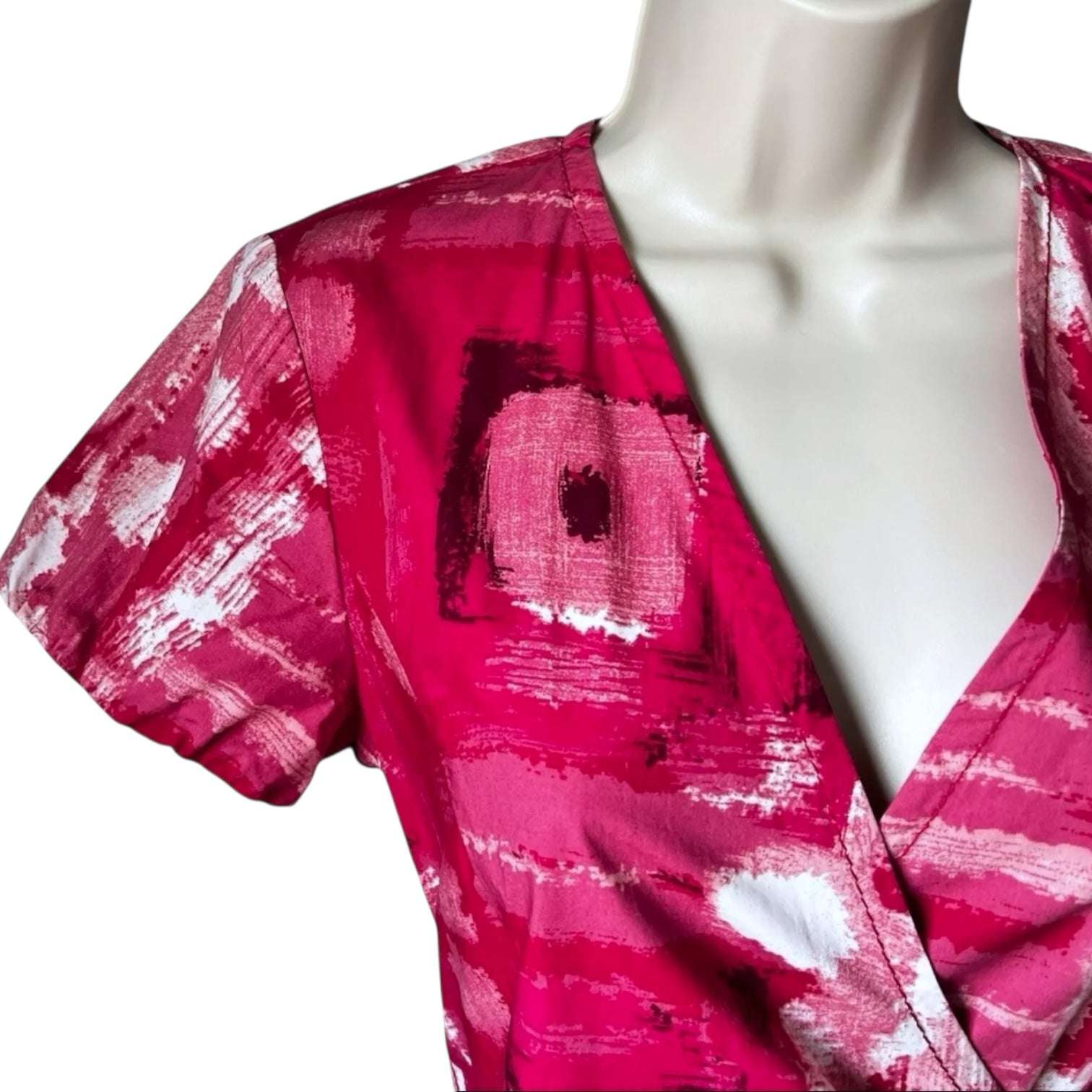 MaxMara Weekend Cotton Wrap Dress – Abstract Print, Flare Style, UK 10 – pre-loved