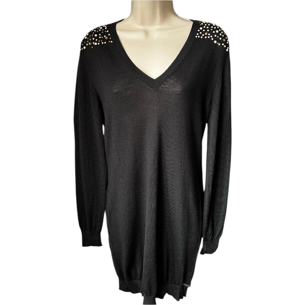 Vintage John Galliano Wool Knit Jumper Dress – Embellished, Size M – pre-loved