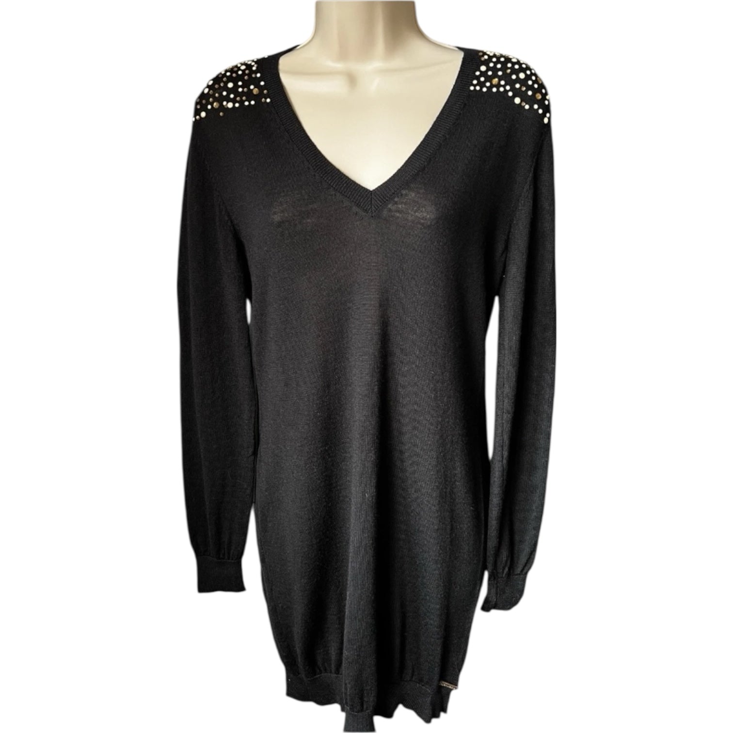 Vintage John Galliano Wool Knit Jumper Dress – Embellished, Size M – pre-loved