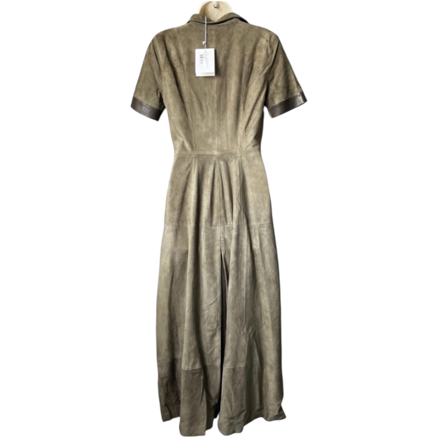 BLK DNM Suede Dress – Midi, Khaki, Size S – pre-loved