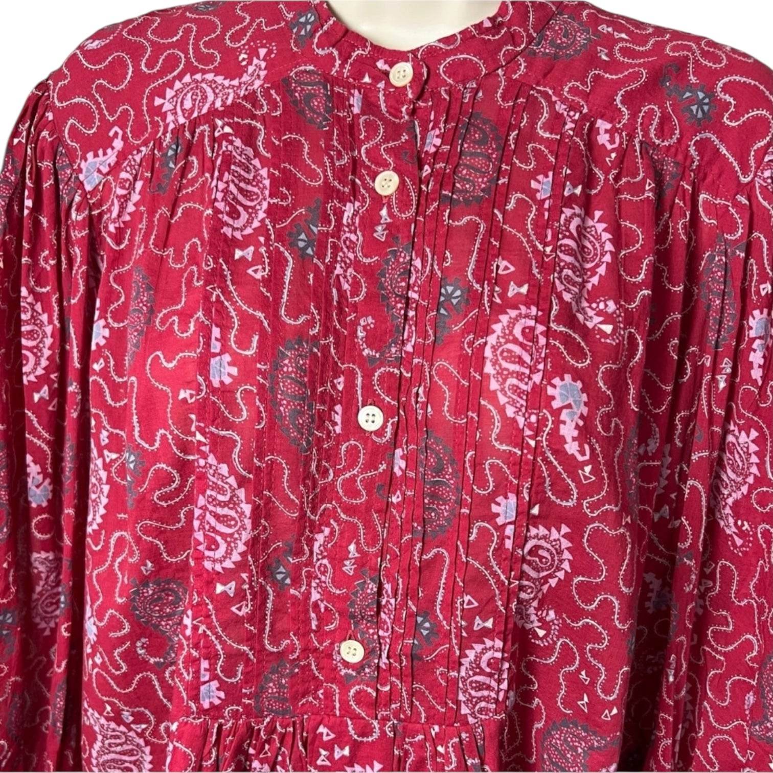Isabel Marant Étoile Paisley Crop Shirt – Puff Sleeve, FR36 – pre-loved