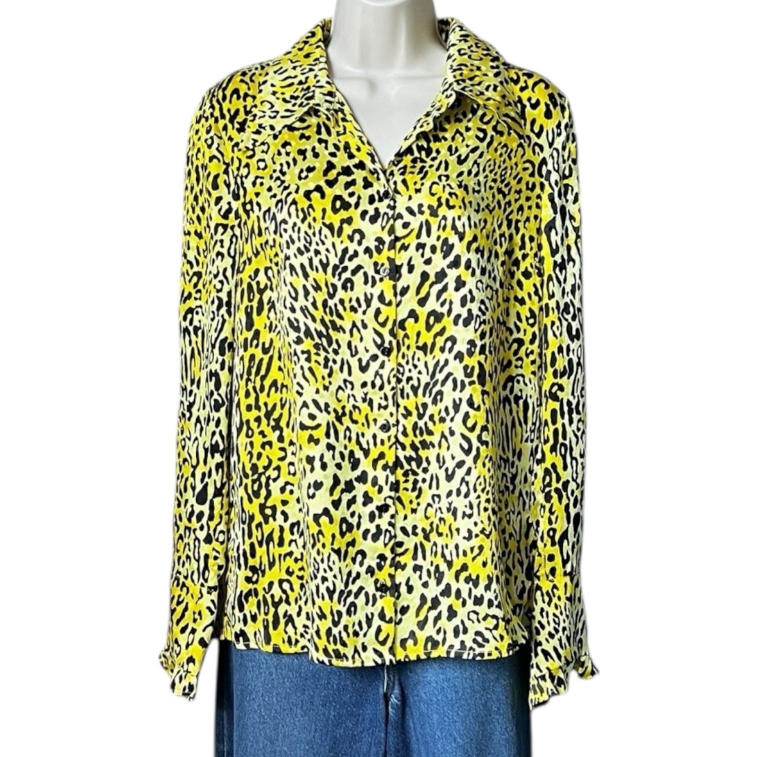 Baum Und Pferdgarten Silk Frill Cuff Blouse – Leopard Print, EU38