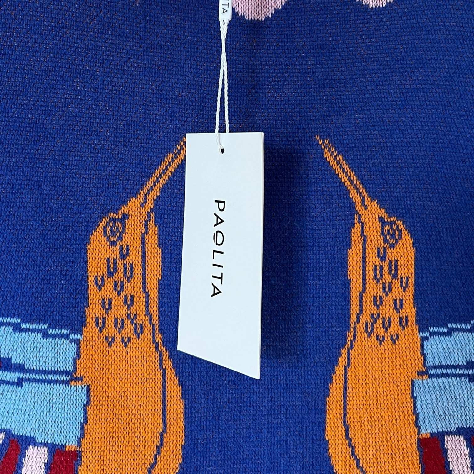 Paolita Mercury Knit Cardigan – Funky Stamp Print, Size L – pre-loved