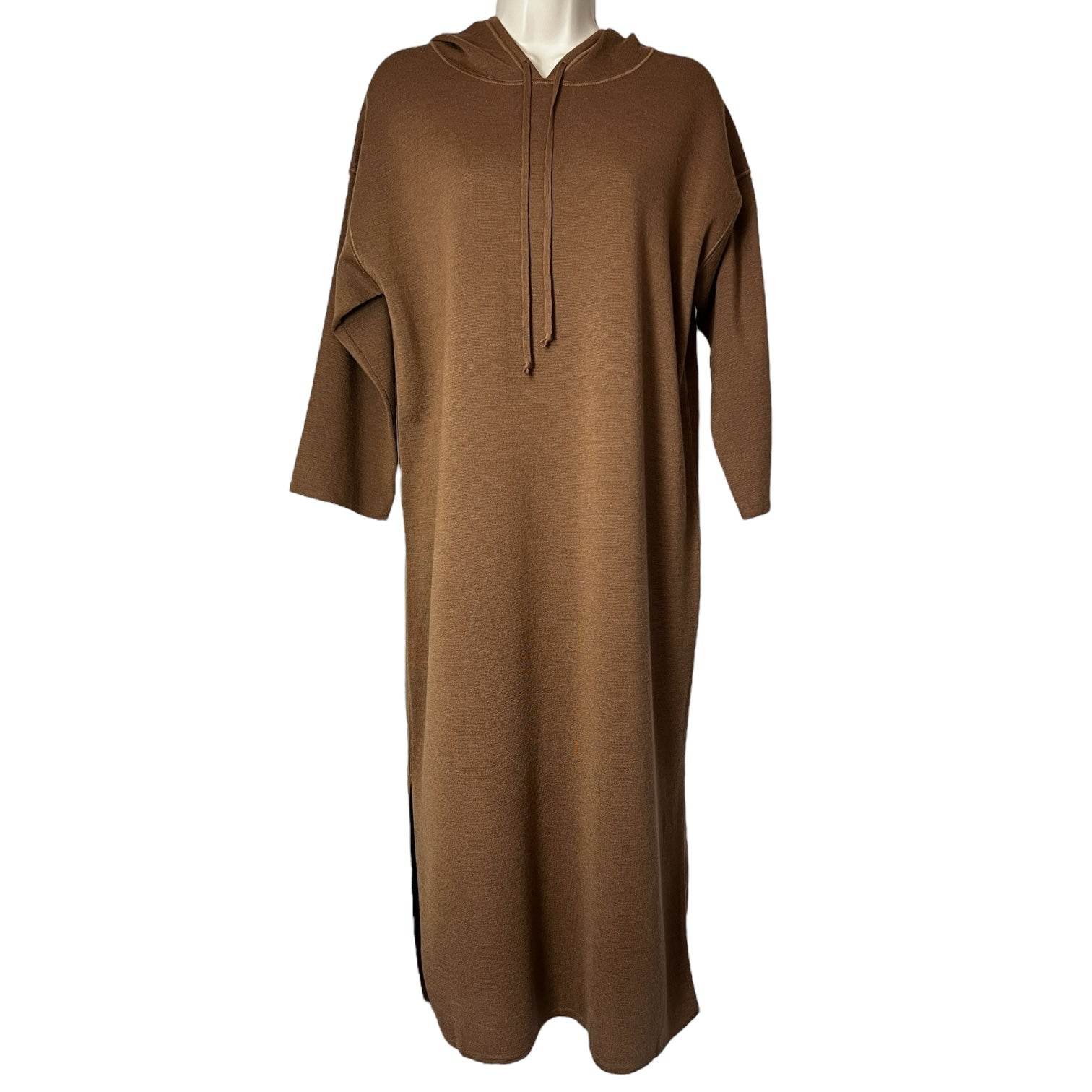 Max Mara Wool Hooded Midi Lounge Dress – Relaxed Fit, Size S – pre-loved